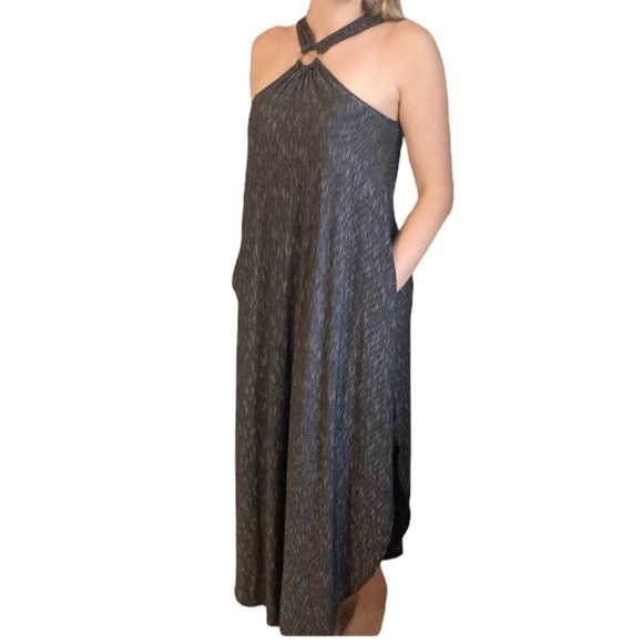 Mimi K NWT Womens casual Halter Maxi-Dress size Large. Lagenlook‎ - Picture 1 of 8